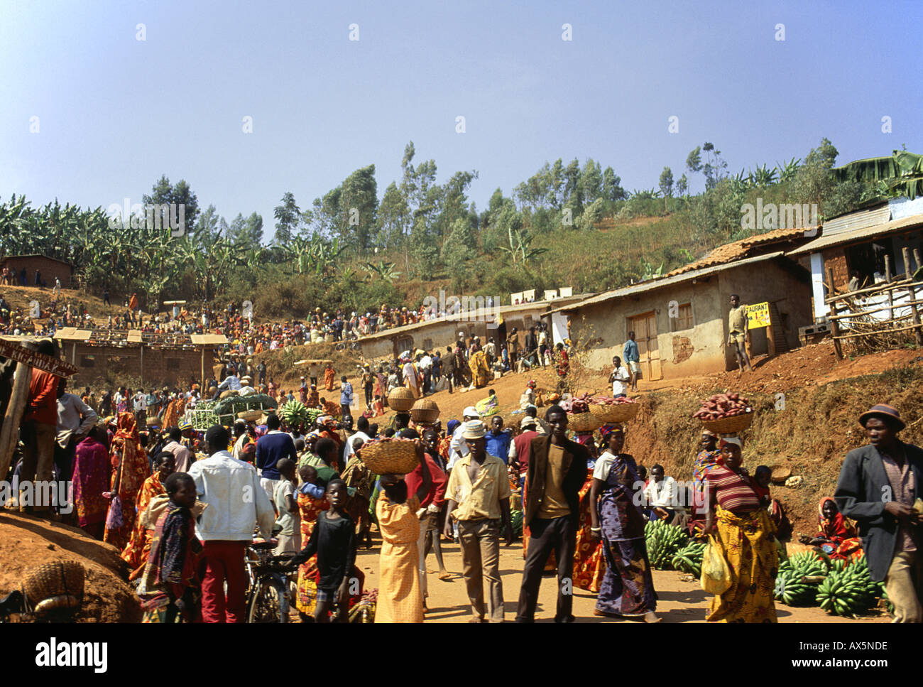 Gitega, Burundi. Overview of bustling market with people coming and Stock Photo 5464541 Alamy