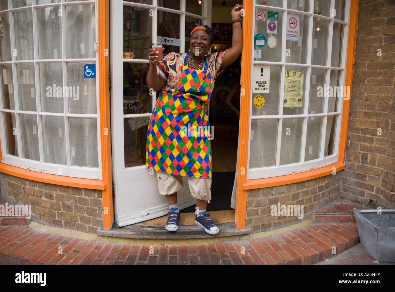 Momma Cherri standing in the doorway of her restaurant called the soul food  shack She cooks American Soul food Stock Photo - Alamy