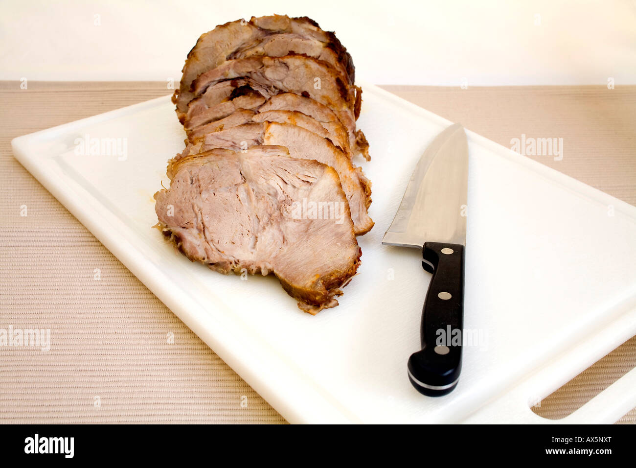 Sliced pork roast Stock Photo Alamy