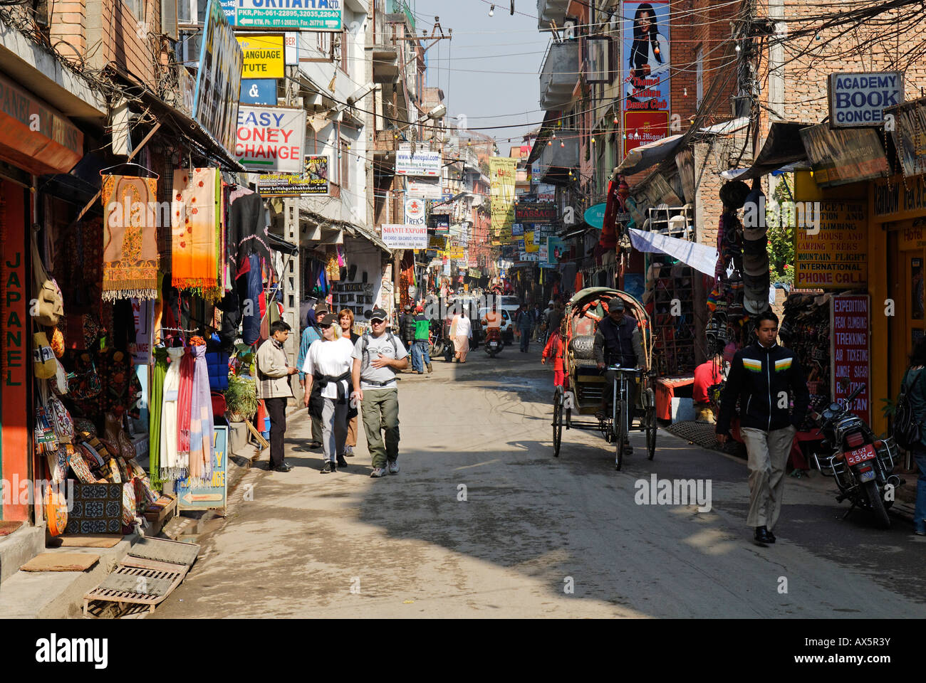 Streetscape at Thamel, Kathmandu, Nepal Stock Photo