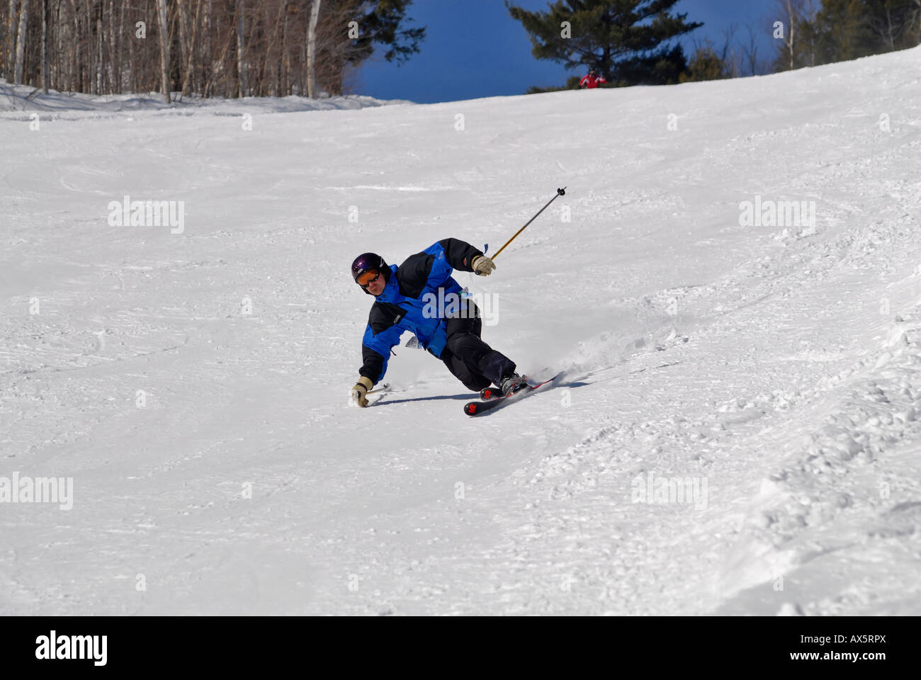 Telemark skier technique, Le Massif Ski Resort, region of Charlevoix, Canada Stock Photo Alamy