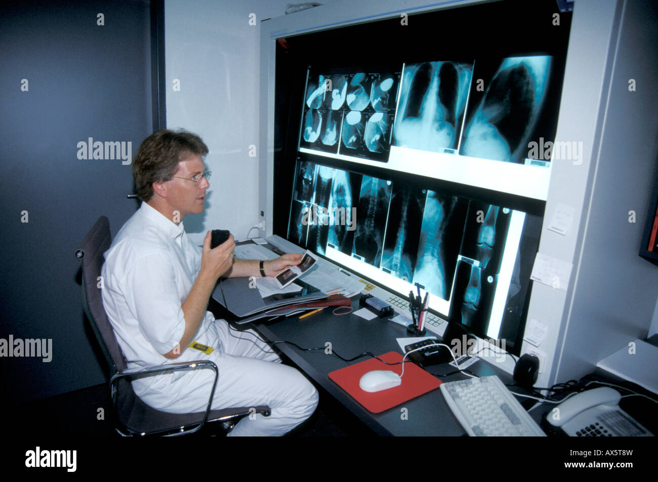 Radiologist checking results Stock Photo