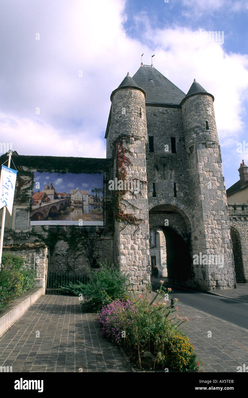 Walled home town of Sisley in Muret Sur Loing Provence France Stock Photo