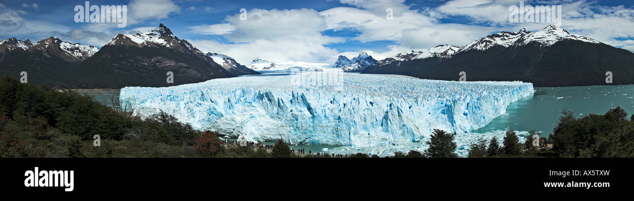 Panoramic shot of Perito Moreno Glacier, Lago Argentino, Patagonia, Argentina, South America Stock Photo