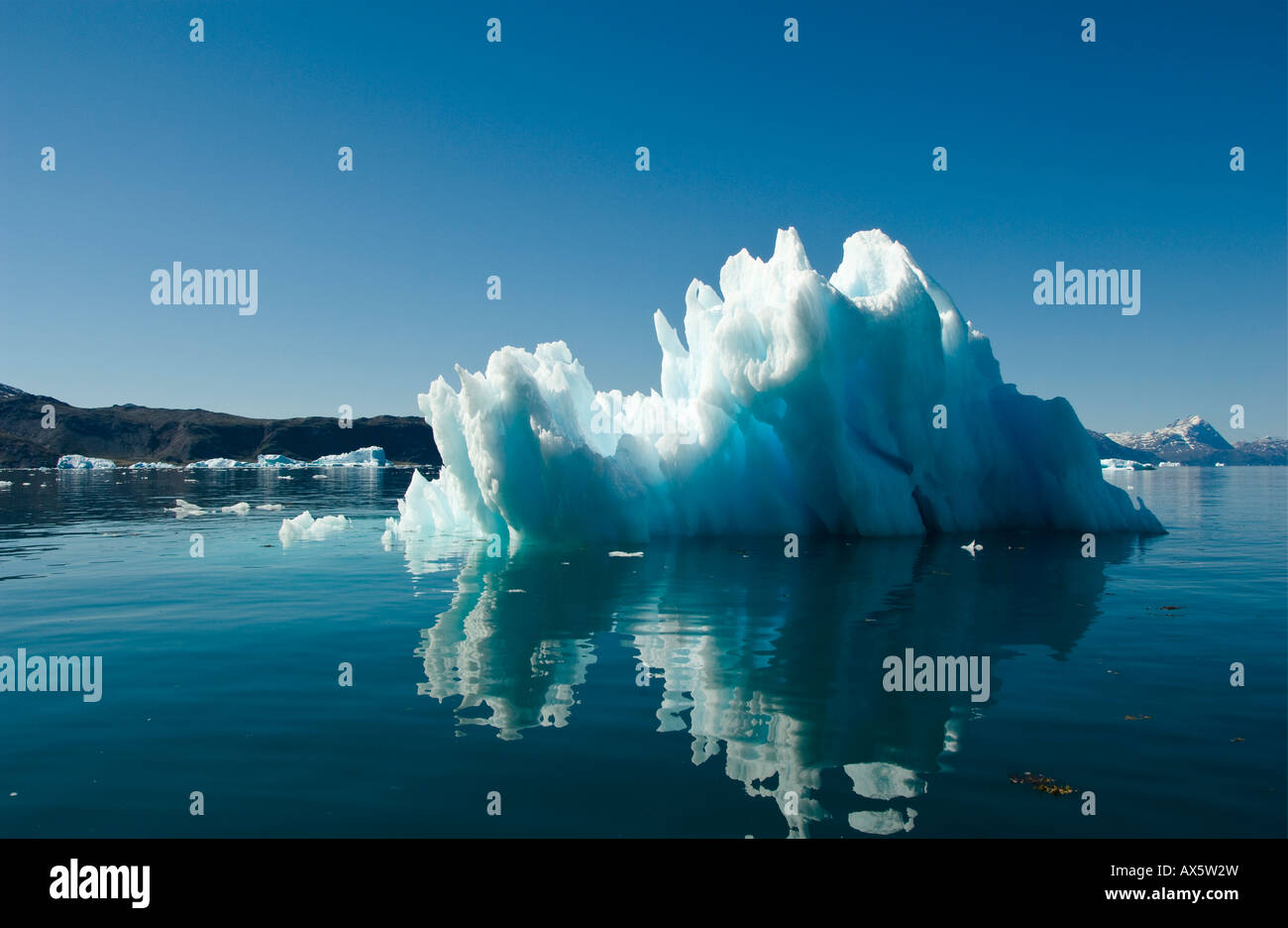 Iceberg near Narsarsuaq, Southern Greenland, North Atlantic Stock Photo