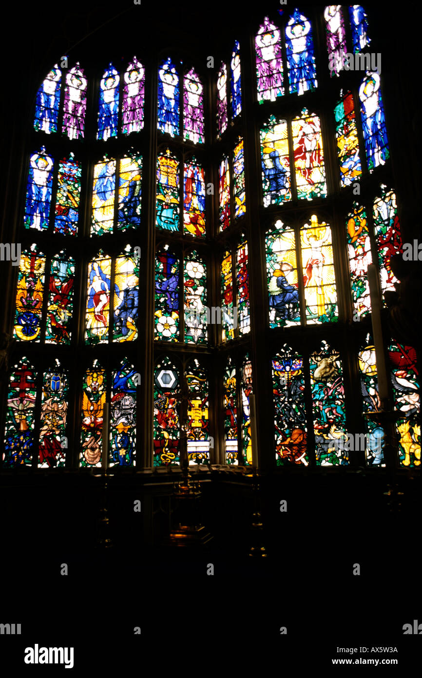 famous stained glass of Westminster Abbey Cathedral in London England Stock Photo Alamy