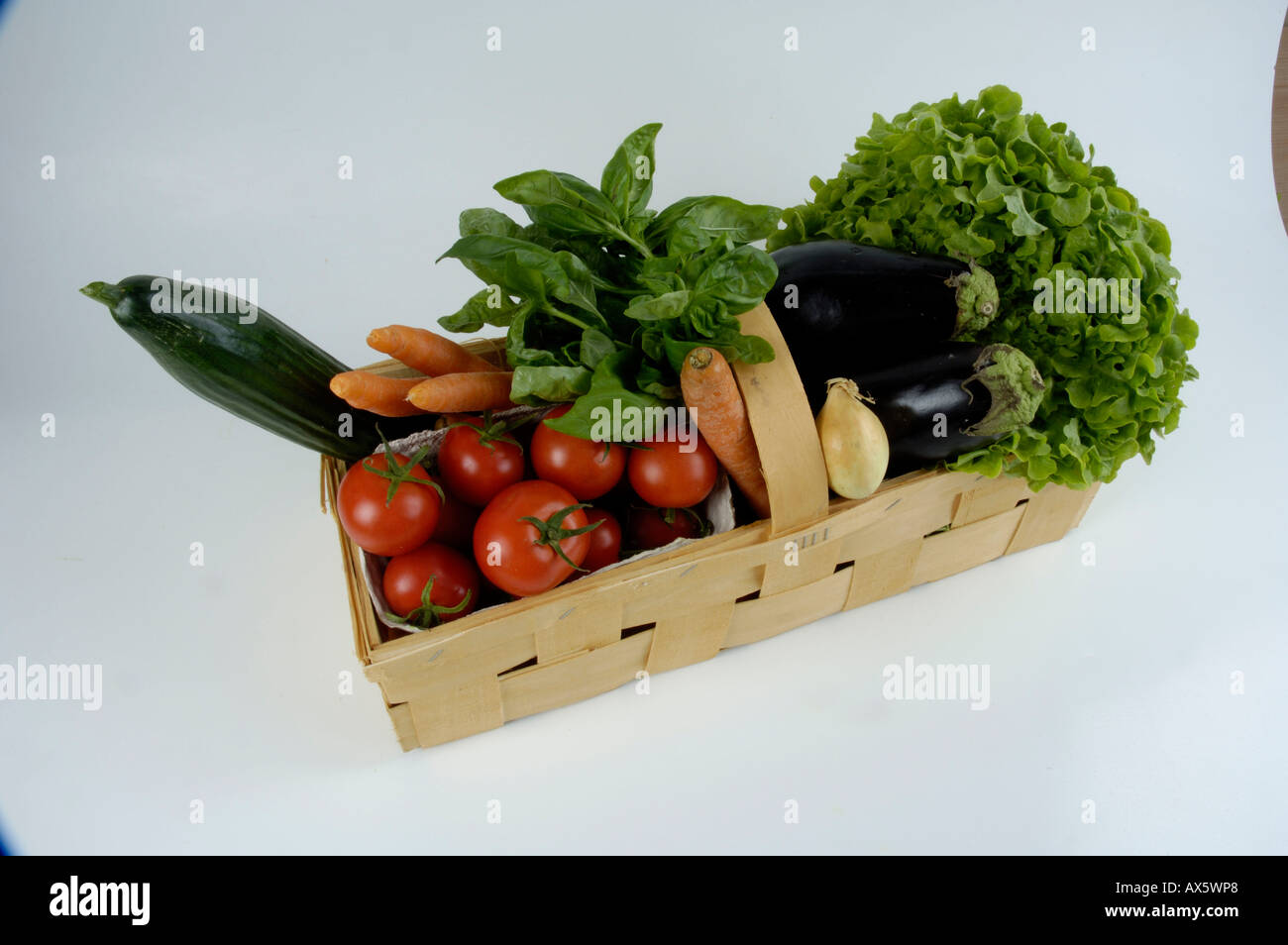 Basket with bio vegetables  Stock Photo