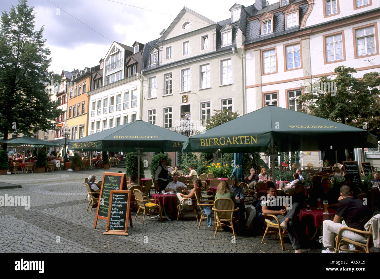 Germany Koblenz Old Town by Rhine River Center cafes in Altstadt Stock ...