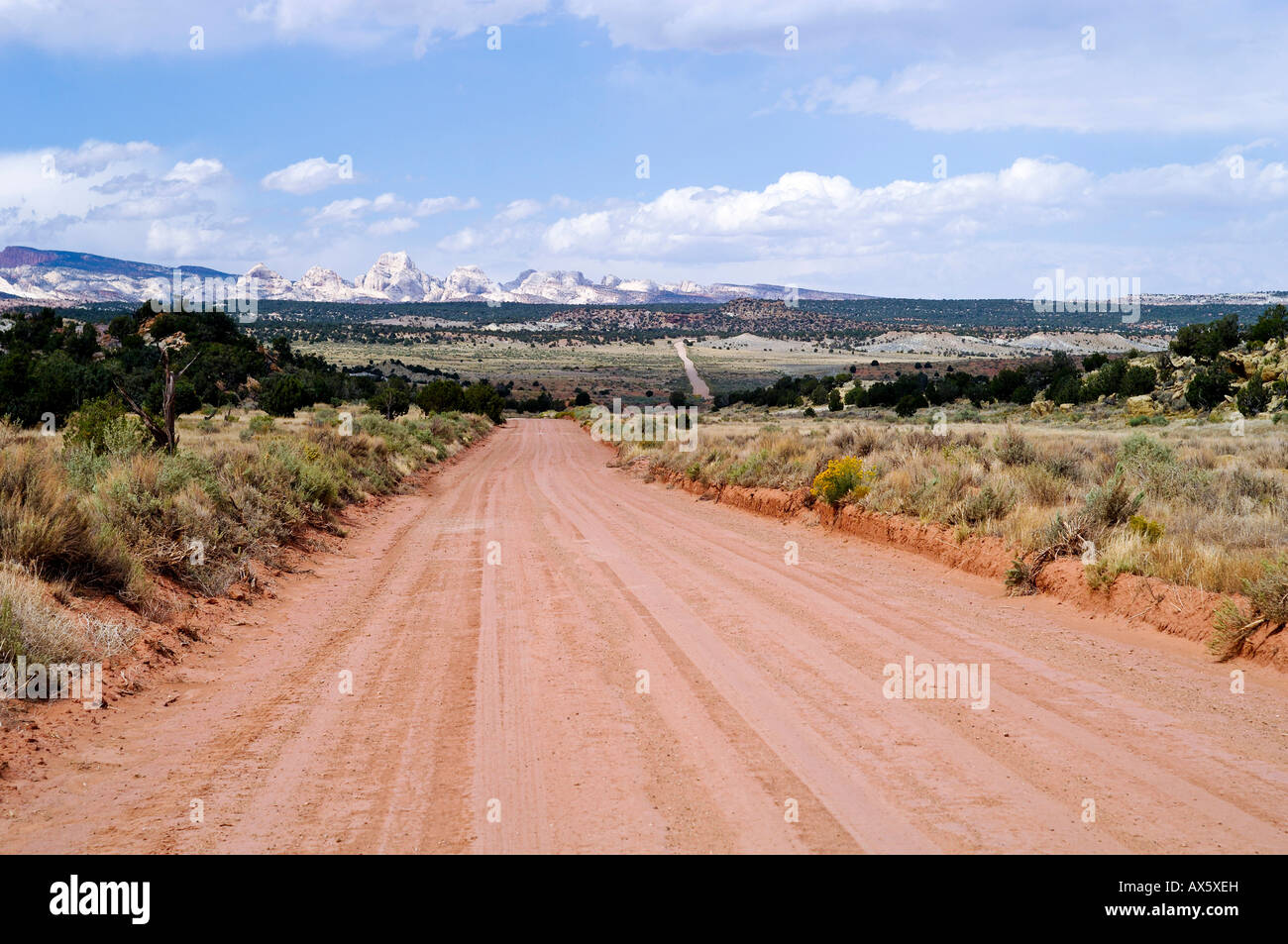 Gravel road going through Grand Staircase National Monument, Utah, USA Stock Photo