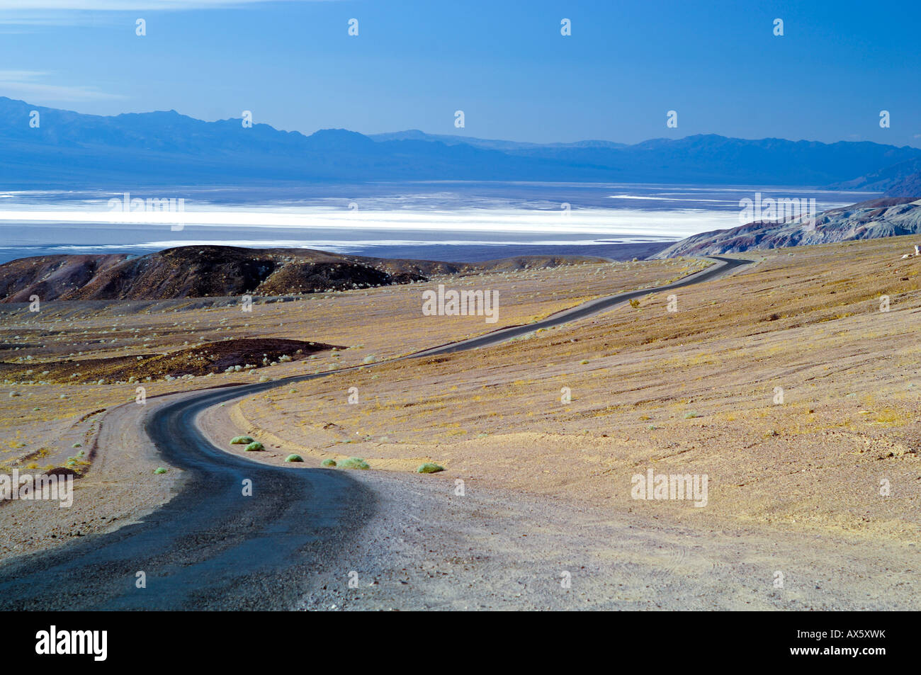 Artist's Drive, highway encircling Death Valley, Death Valley National Park, California, USA, North America Stock Photo