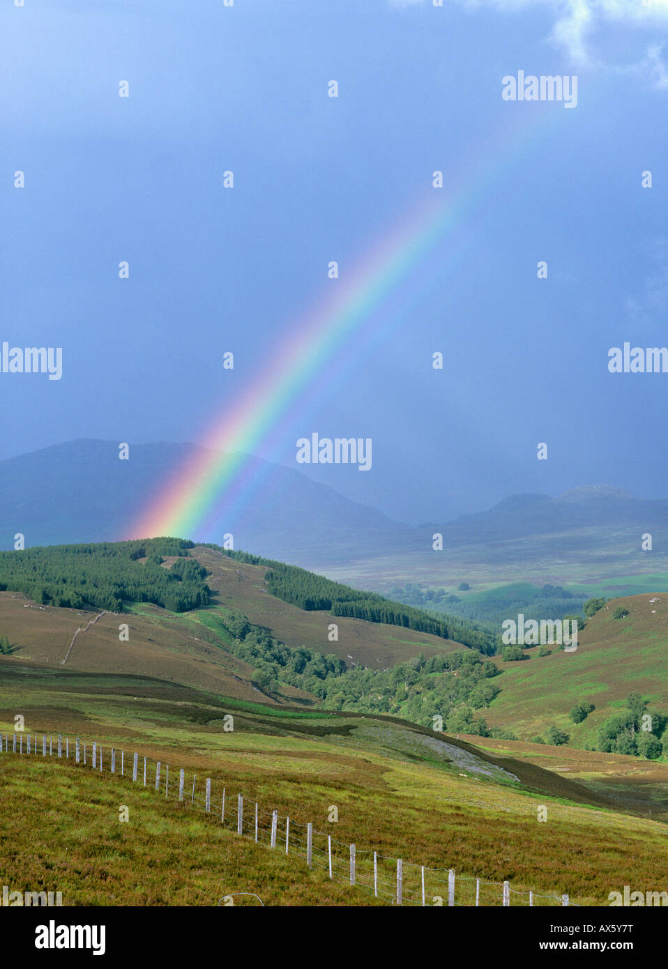Mountain landscape with rainbow after a thunderstorm hi-res stock ...