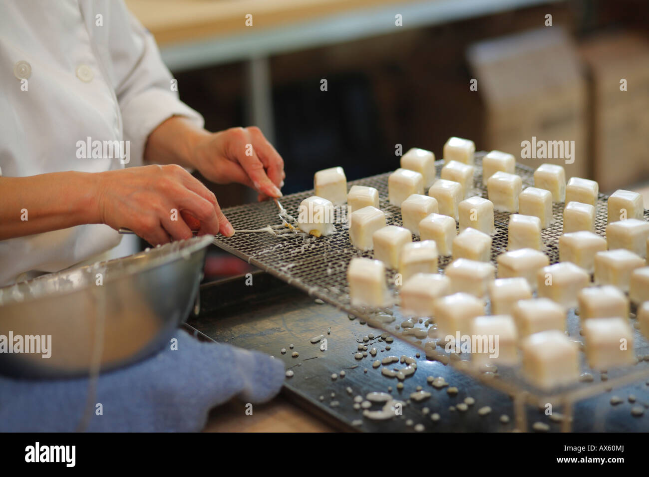 Pastry chef making small pastries Stock Photo - Alamy