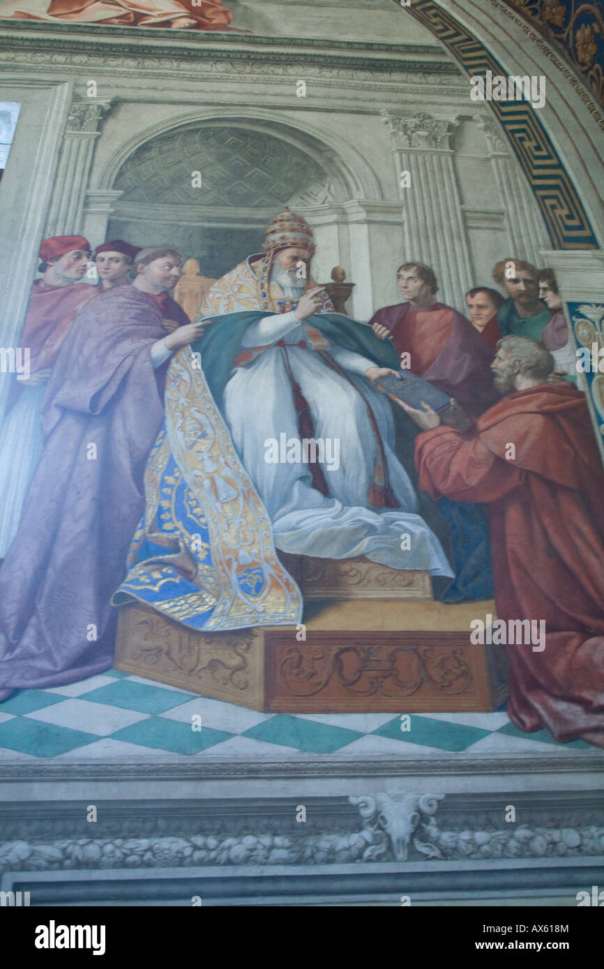 Fresco of Pope Gregory IXX Stock Photo