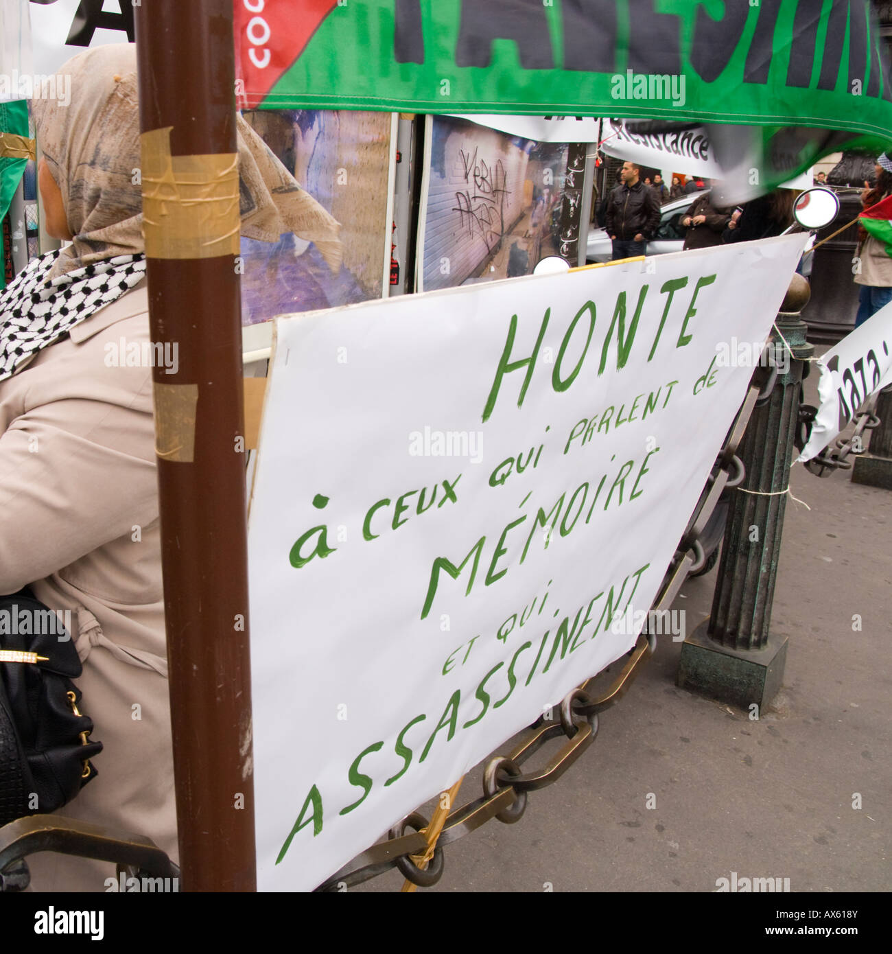 France Paris 9 Opera Garnier Anti Israeli demonstration on March 2 2008 Stock Photo