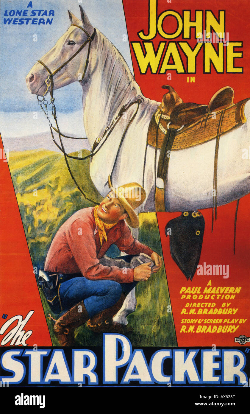 THE STAR PACKER - poster for 1934 Monogram/Lone Star film with John Wayne Stock Photo