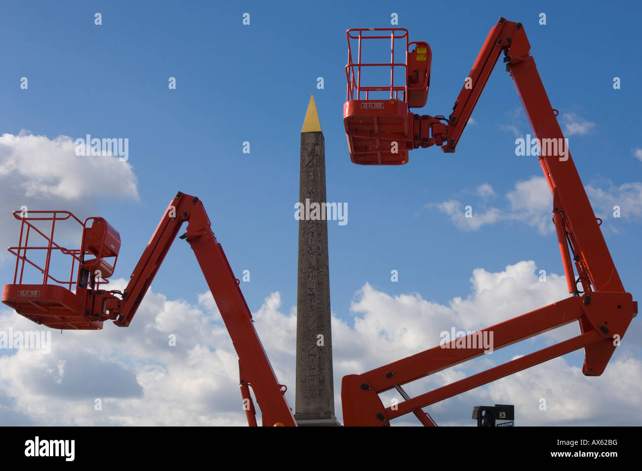 France Paris Place de la Concorde Obelisque close up with mechanical