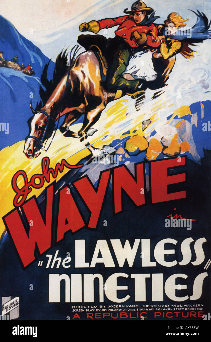 THE LAWLESS NINETIES poster for 1936 Republic film with John Wayne Stock Photo