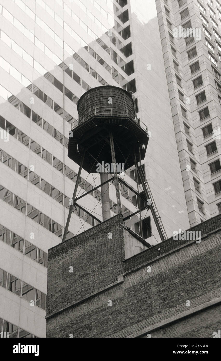 Old watertower at The Loop elevated train, Chicago Illinois USA, November 2002 Stock Photo