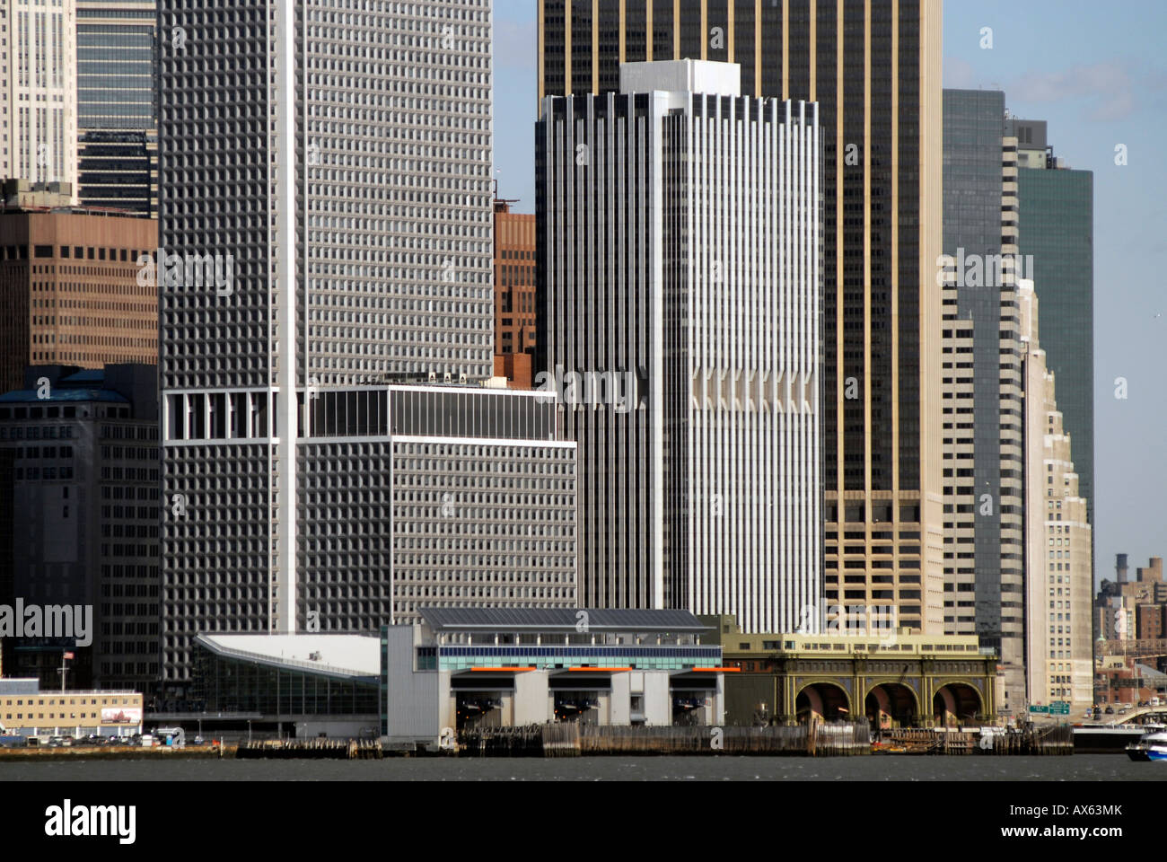 Lower Manhattan from the Staten Island Ferry Stock Photo Alamy