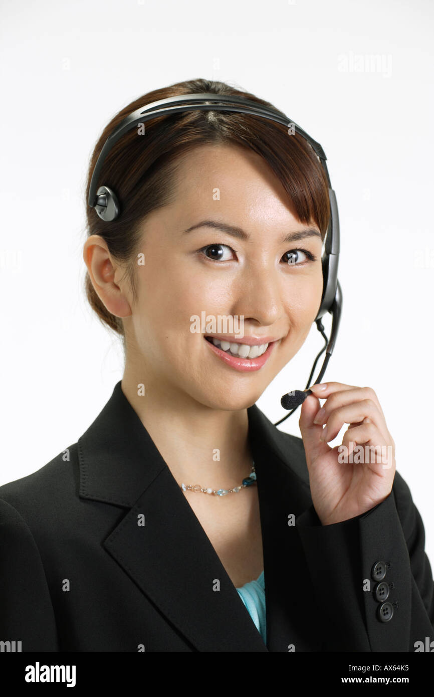 Headphone female asian hi-res stock photography and images - Alamy