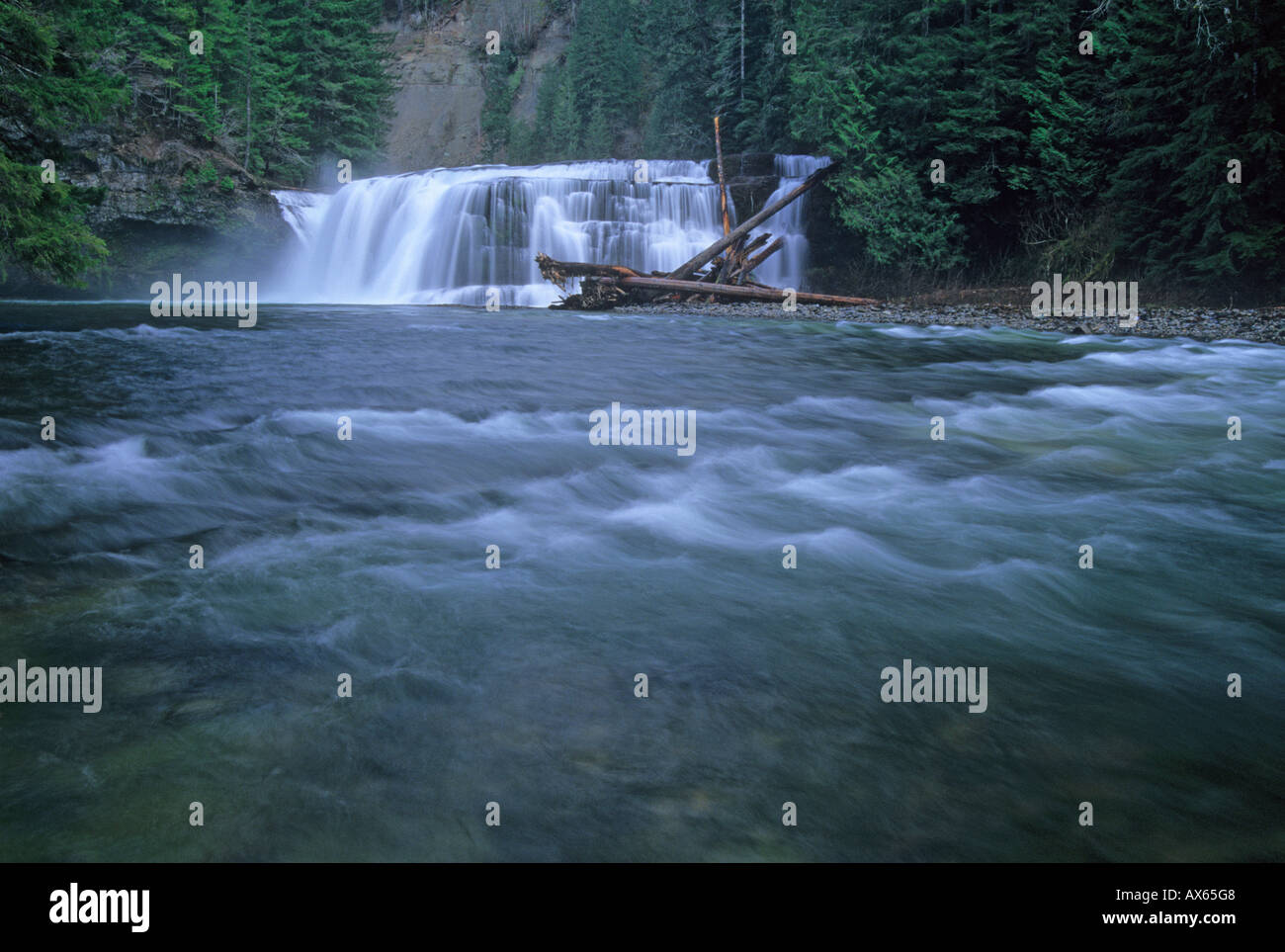 The Lewis River at Lower Lewis Falls in the Gifford Pinchot National ...