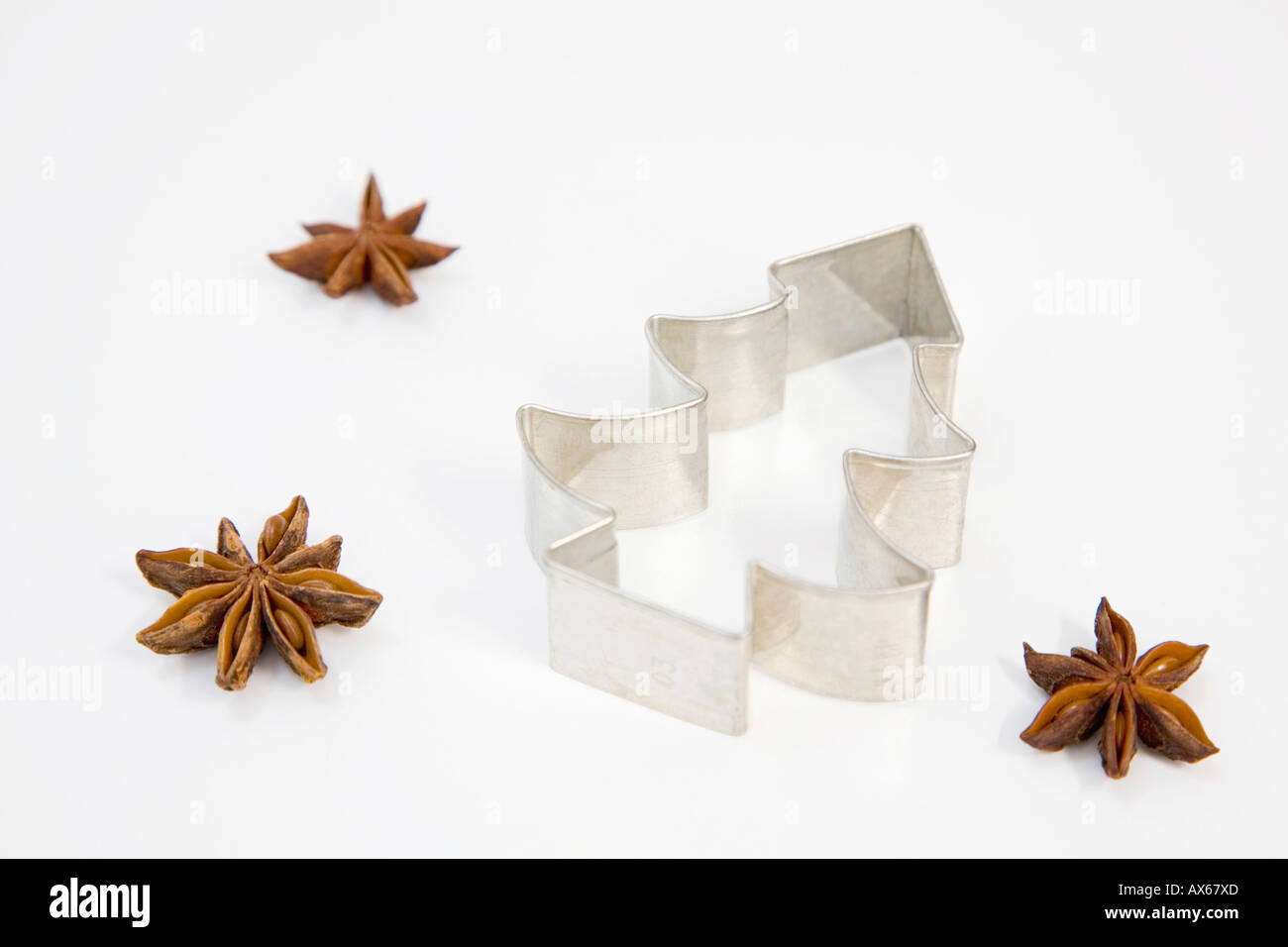 Cookie cutters and star-anise Stock Photo