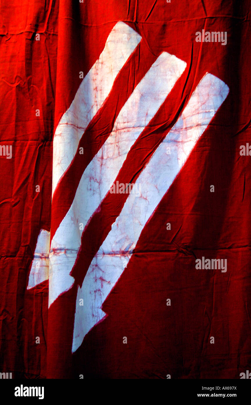 arrow emblems red white nazi fascist Stock Photo