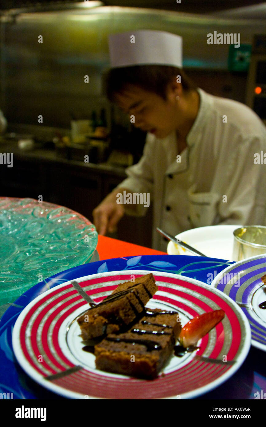 Chocolate Dessert at L16 Restaurant in Hong Kong Park Stock Photo