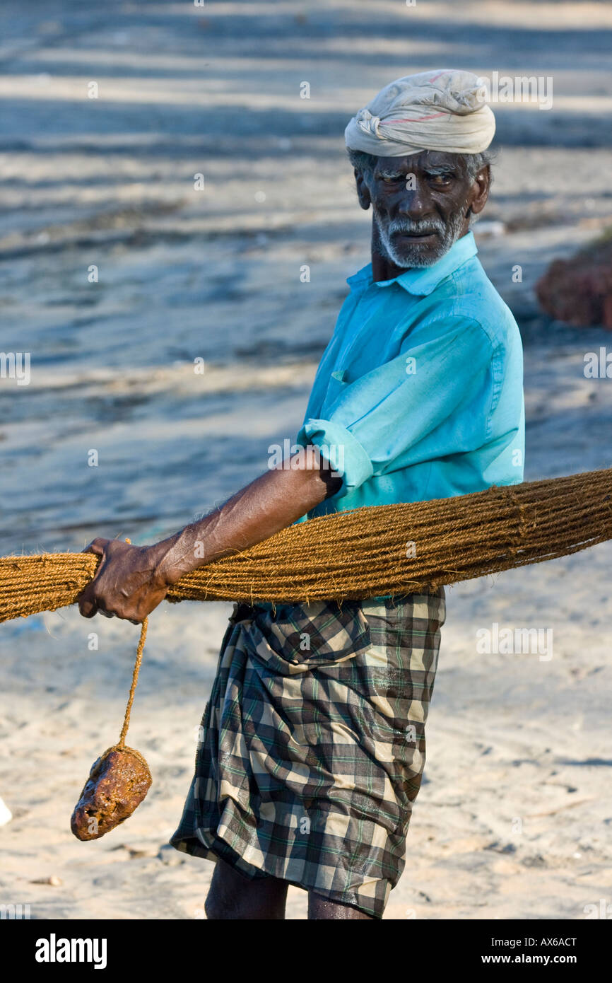 Old fisherman kerala hi-res stock photography and images - Alamy