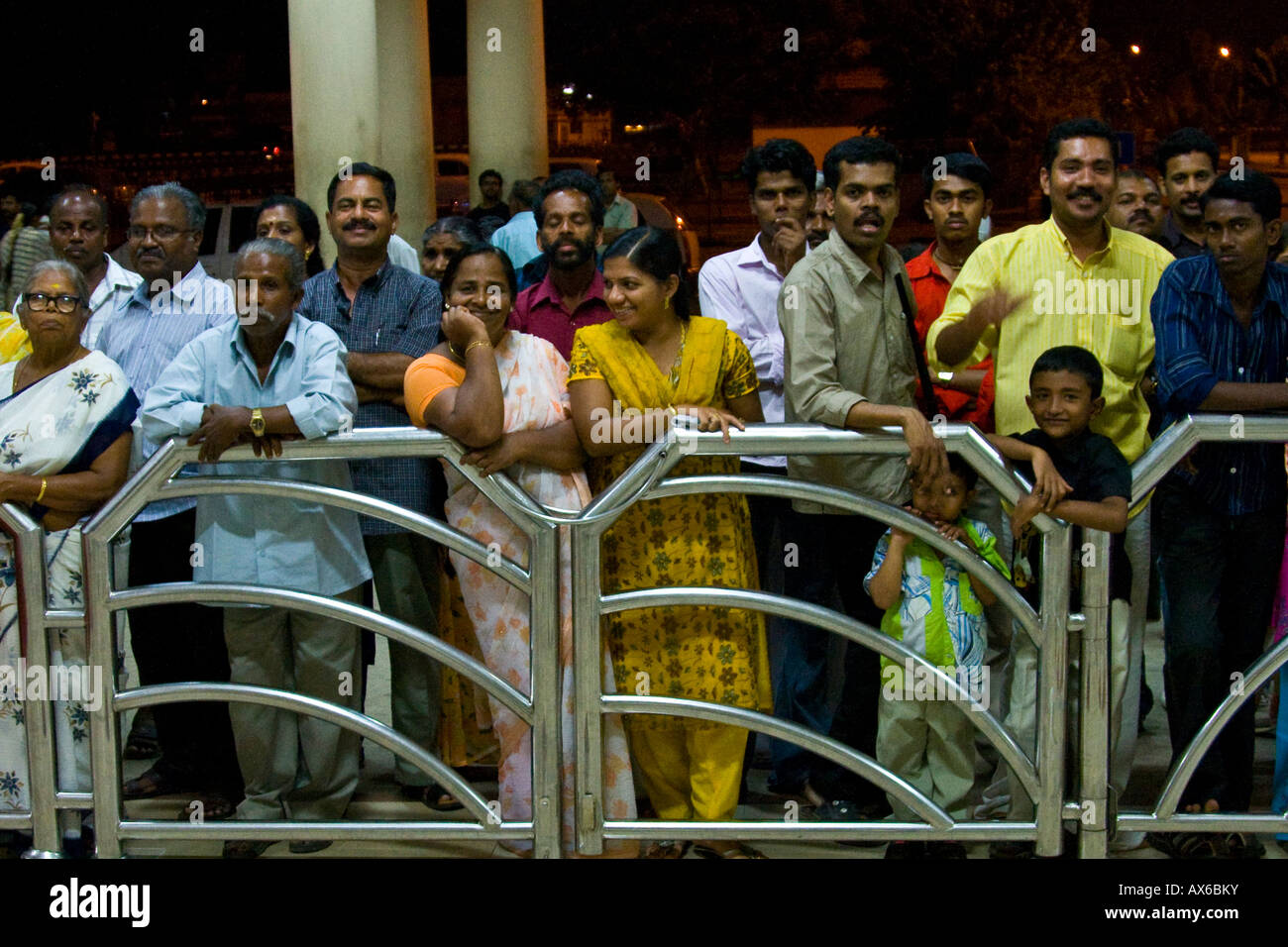 People Waiting at Airport Arrivals in Cochin India Stock Photo