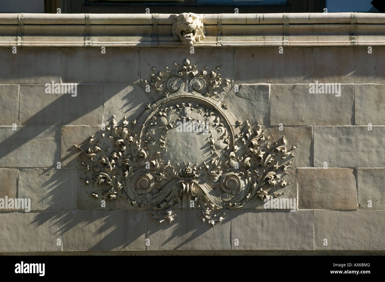 Ornamental detail in terra cotta Bayard Condit Building by Louis Sullivan Bleecker Street New York City Stock Photo