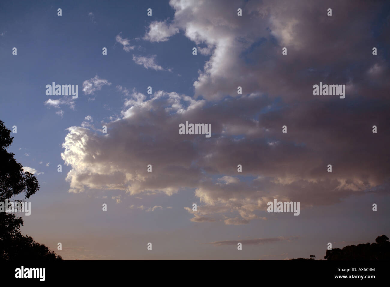Altocumulus and Altostratus Clouds at Sunset Stock Photo