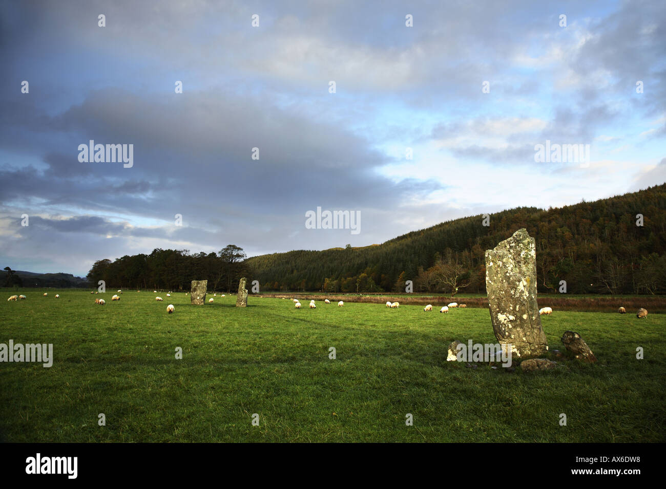 Standing Stones at Kilmartin Scotland Stock Photo
