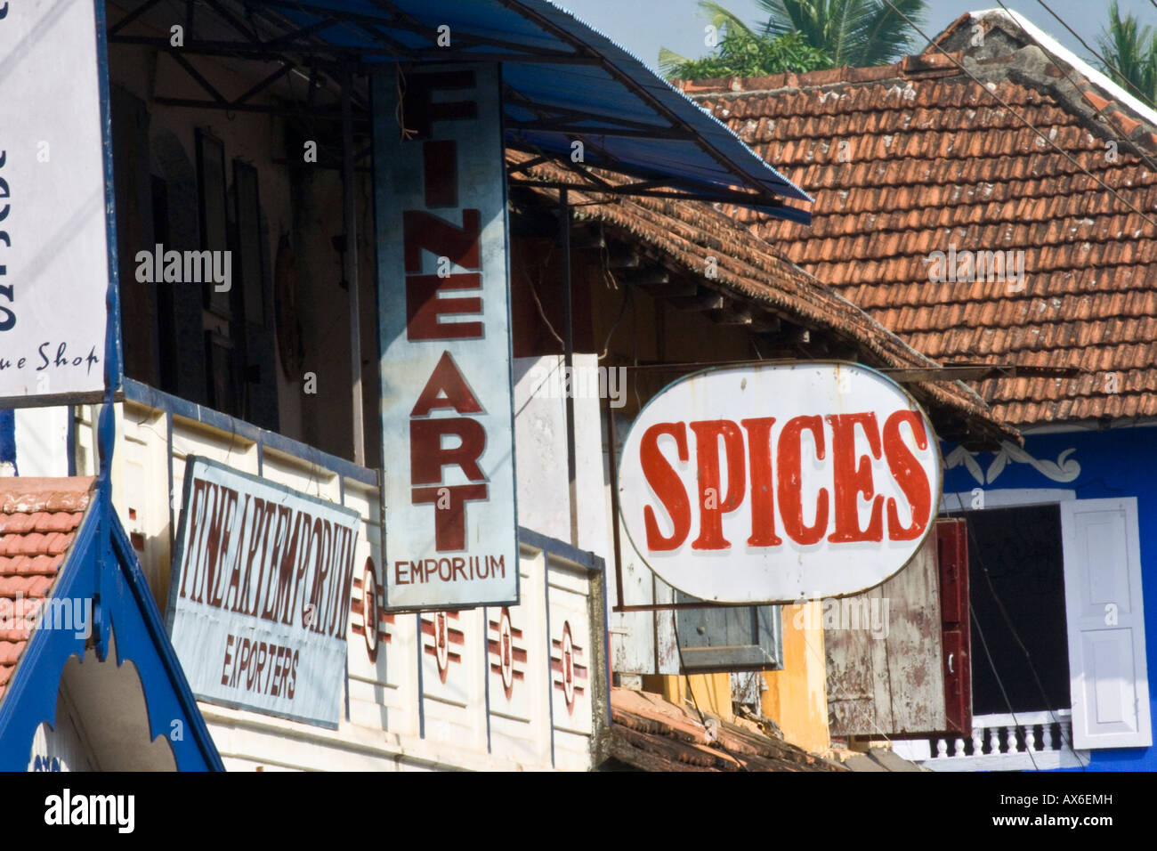 Spice Shops in Jew Town Mattancherry Cochin India Stock Photo