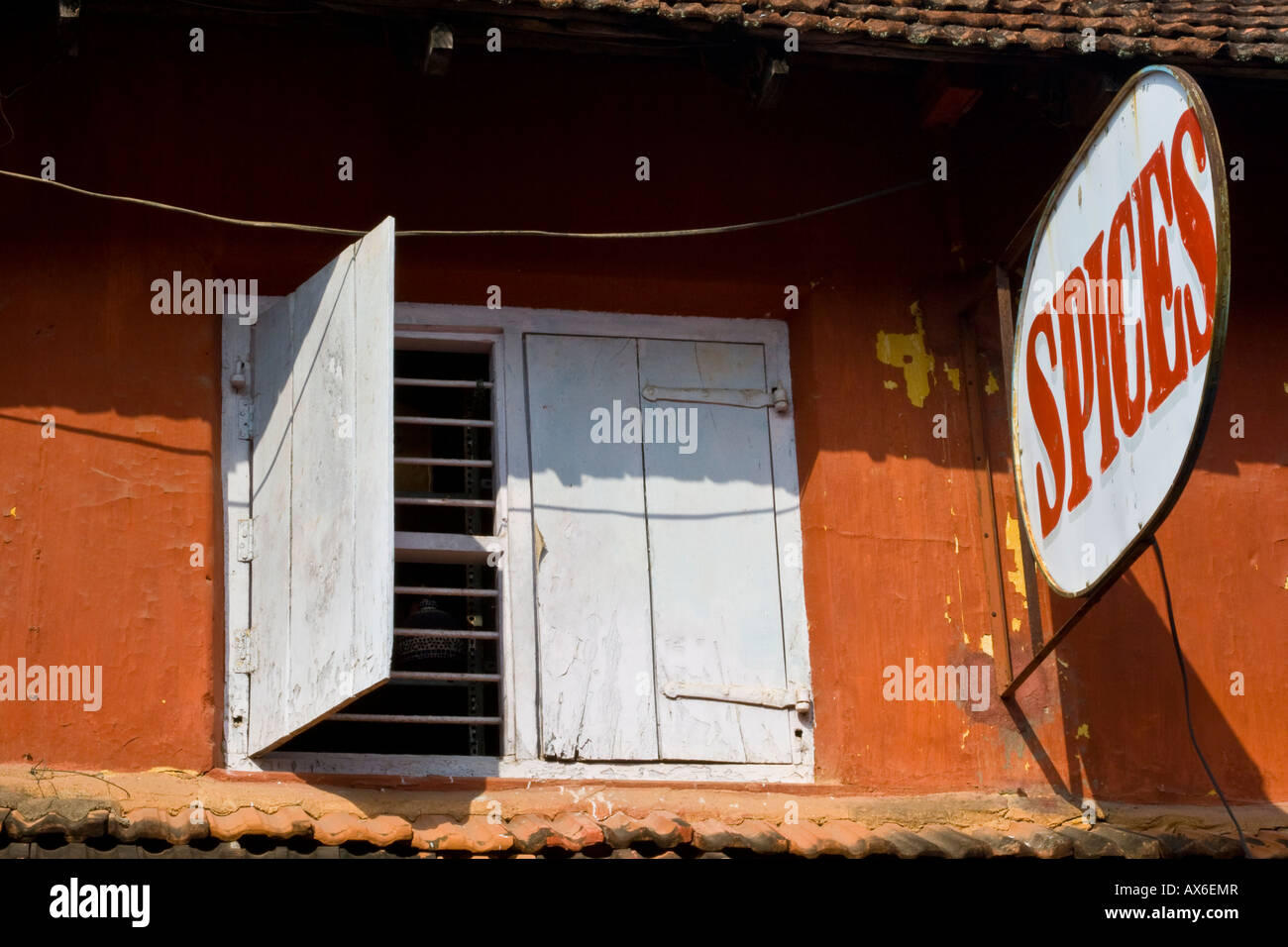 Spice Shops in Jew Town Mattancherry Cochin India Stock Photo