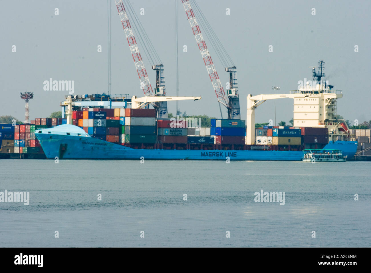 Shipping Container Cargo Freight Ships in Port in Cochin India Stock