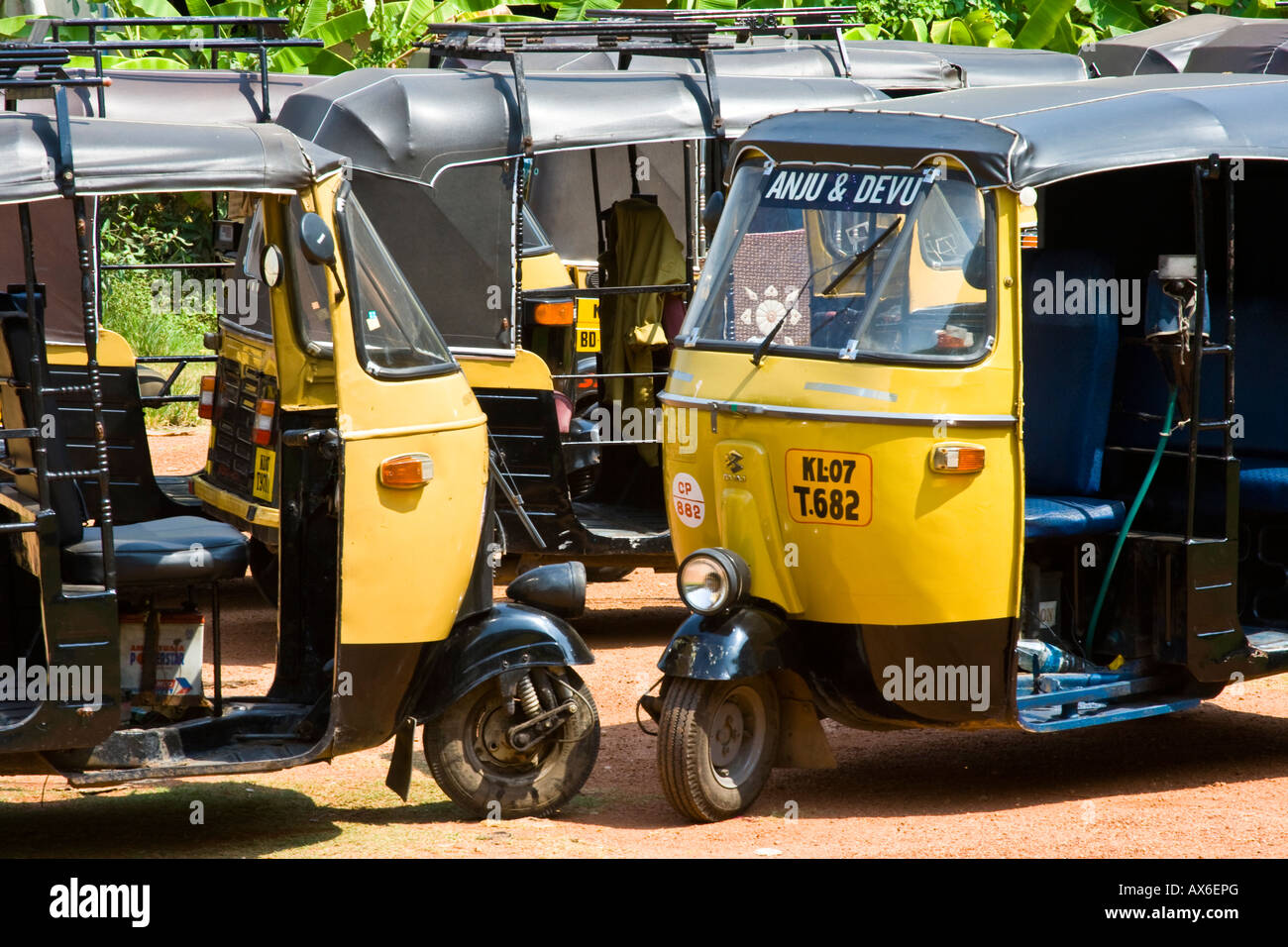 Autorickshaws in Cochin India Stock Photo