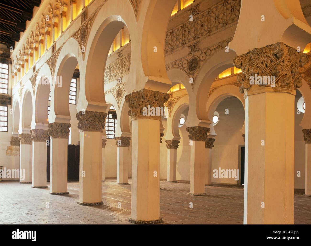 Toledo Spain Castilla-la mancha Synagogue, Santa Maria la Blanca. Stock Photo