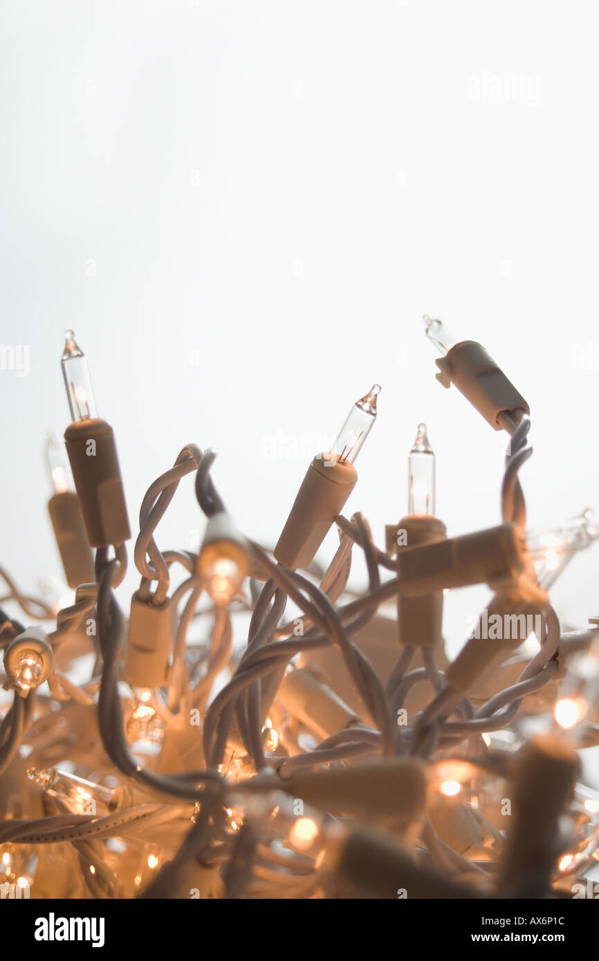 Close up tangled christmas lights hires stock photography and images