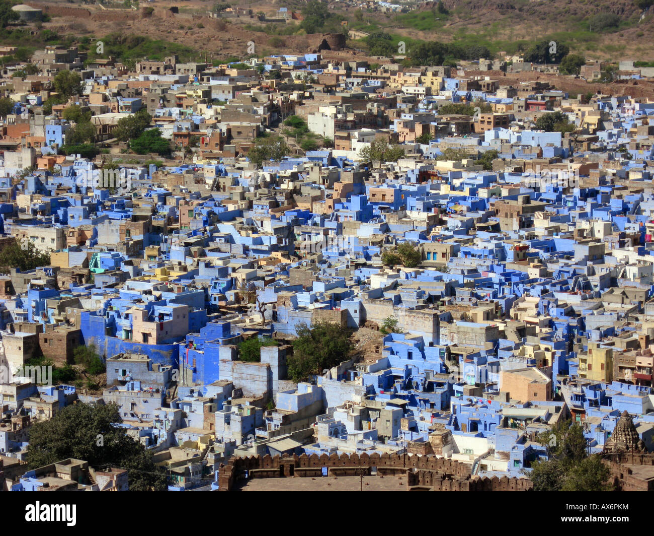 view on old blue city Jodhpur Stock Photo