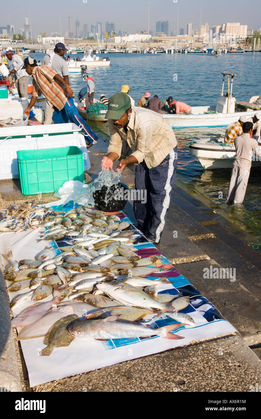 people at fish market Doha Qatar Stock Photo Alamy