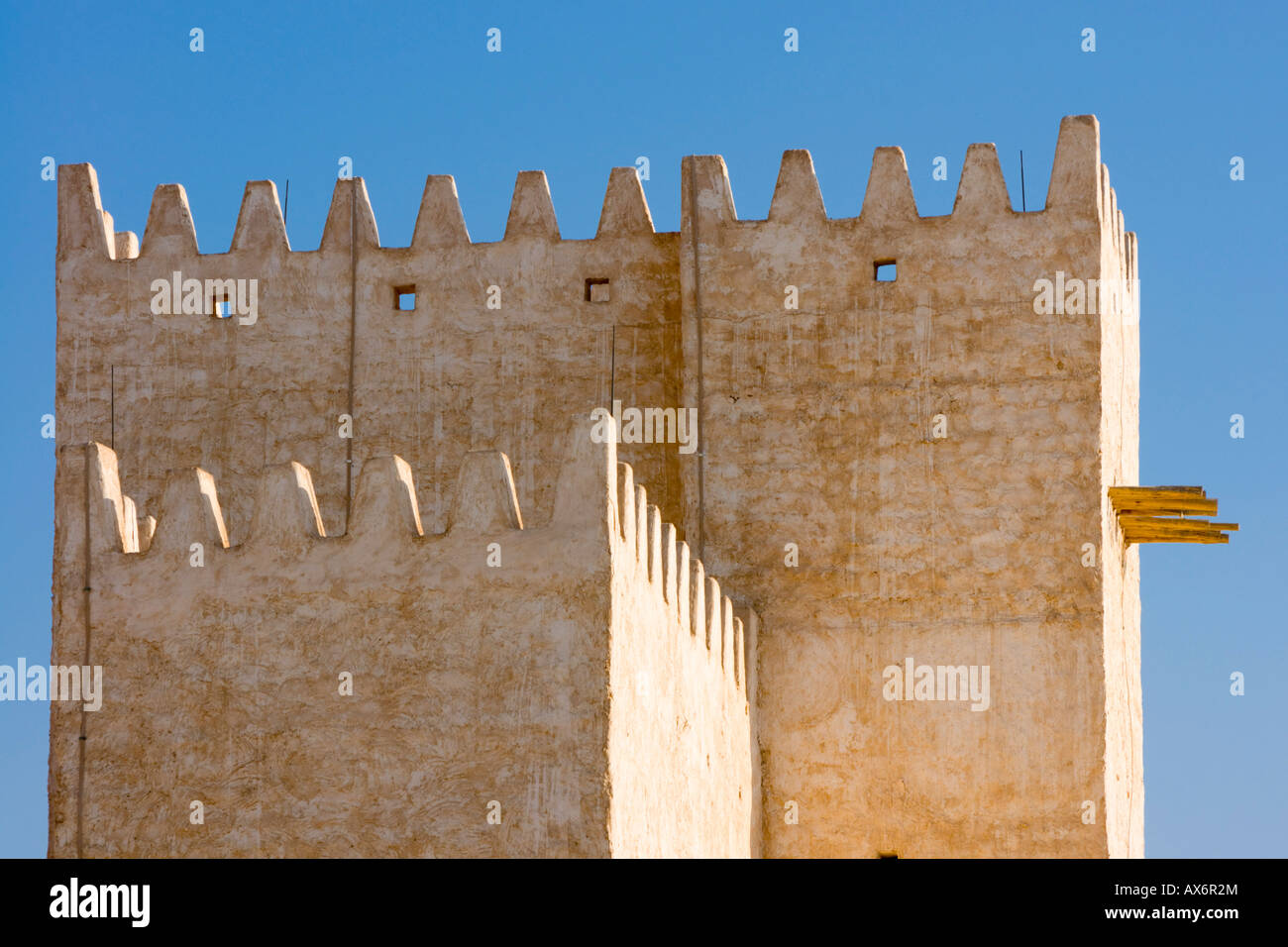 Wall of fort, Umm Salal Mohammed Fort, Doha, Qatar Stock Photo