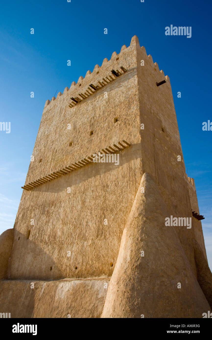 Tower of fort, Fort, Umm Salal Mohammed Fort, Doha, Qatar Stock Photo