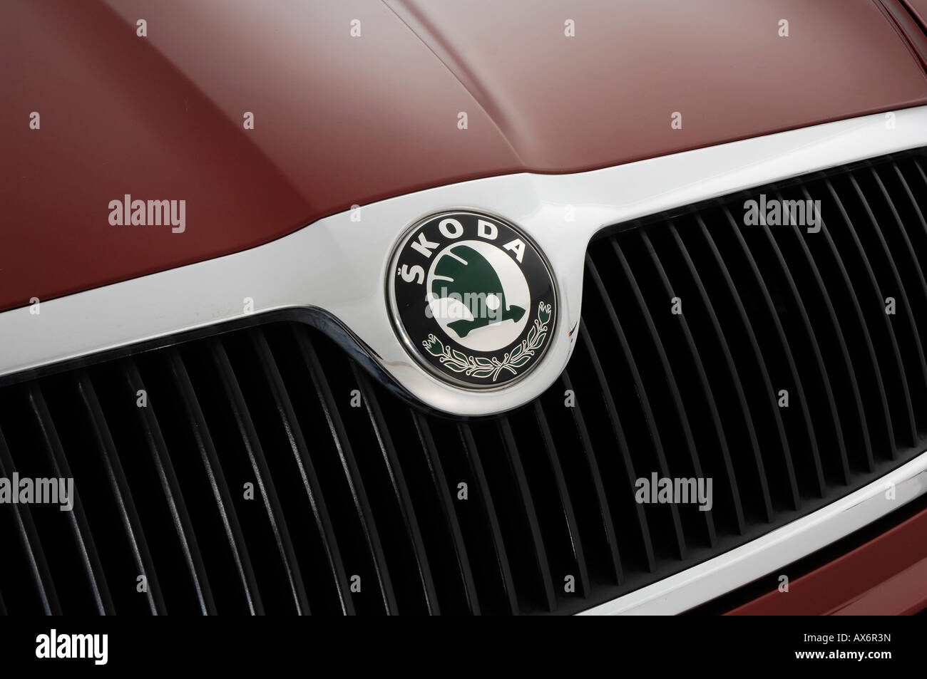 SKODA Front Logo / Emblem - Two Tone Original Colors 