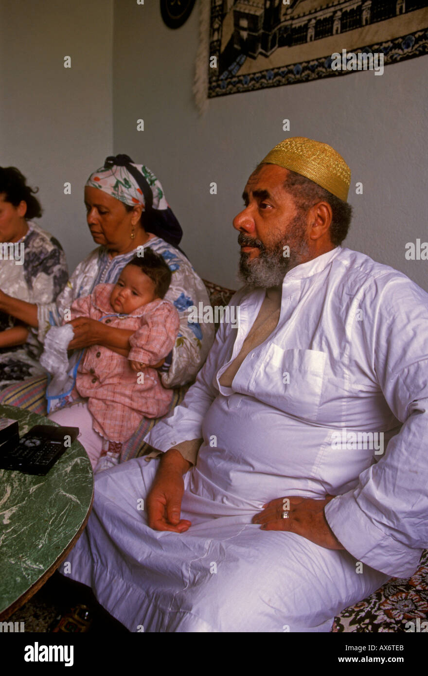 Moroccan family, living room, at home, Fes el-Bali, city of Fez