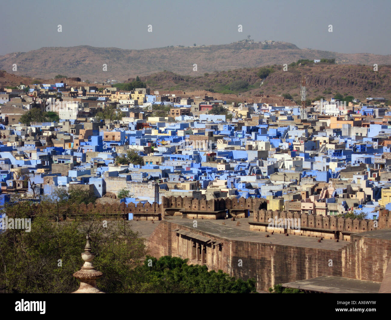 view on old blue city Jodhpur Stock Photo