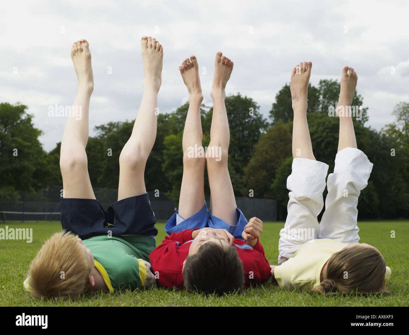 Children playing in the park Stock Photo