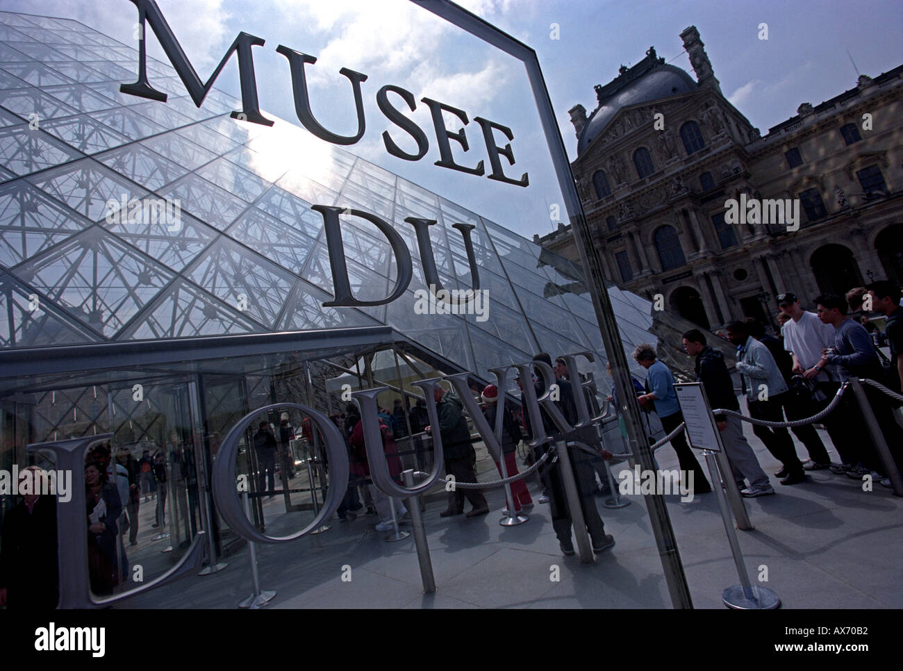 Sign outside The Louvre museum in Paris France Stock Photo