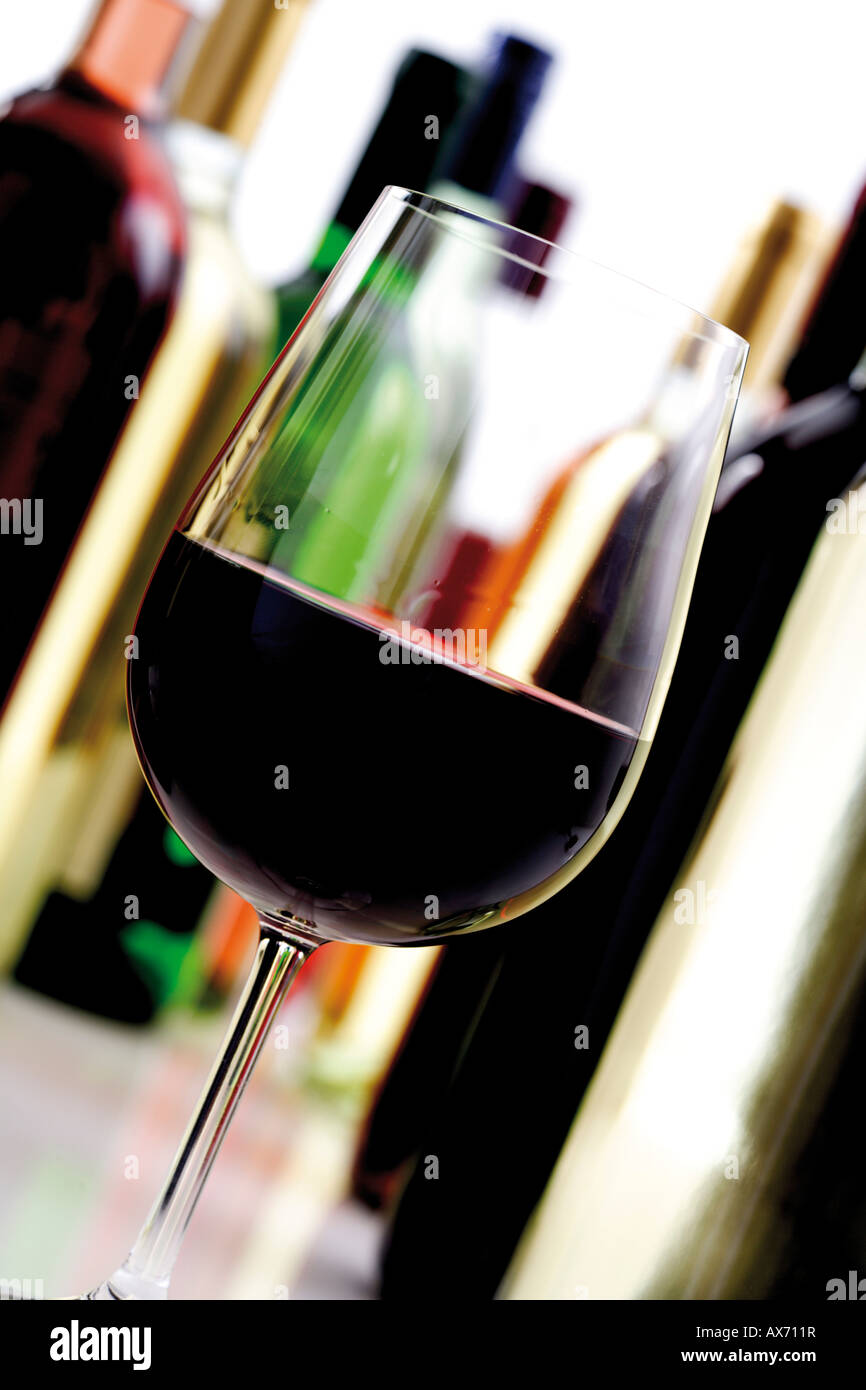 Glass of red wine, close-up Stock Photo