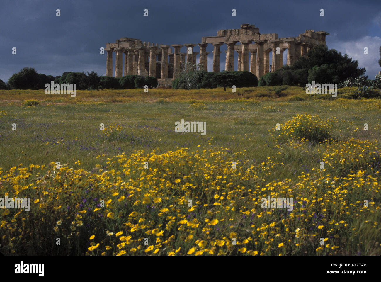 Greek Temple E at Selinunte Island Sicily Italy Stock Photo